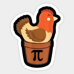 Chicken Pot Pi Shirt, Funny Math Day Gift T-Shirt Sticker